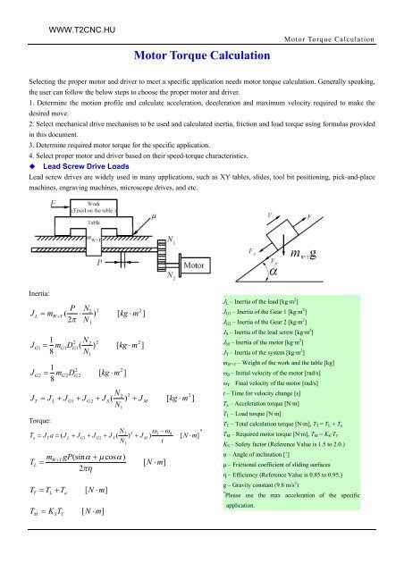 cnc machine torque calculation|torque formula for cnc.